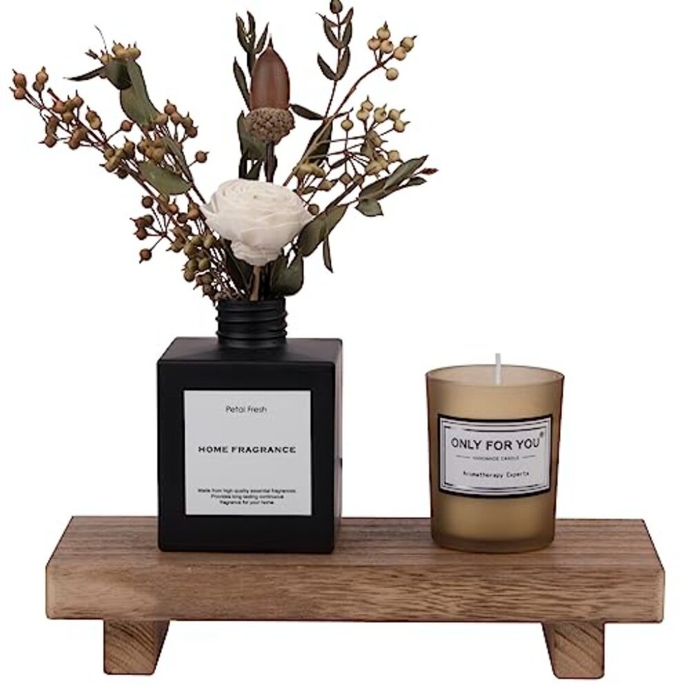 Small Wood Tray‎ Pedestal Stand Farmhouse